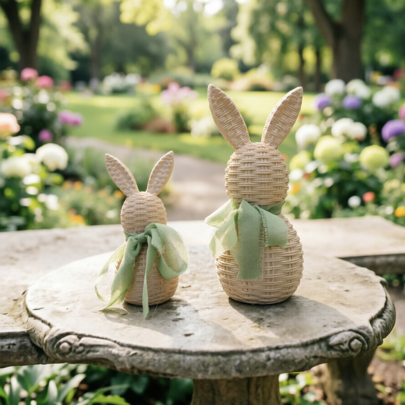 Cross-Border New Easter Decoration Ornaments Colorful Rabbit Set Home Cabinet Desktop Festive Atmosphere Gifts