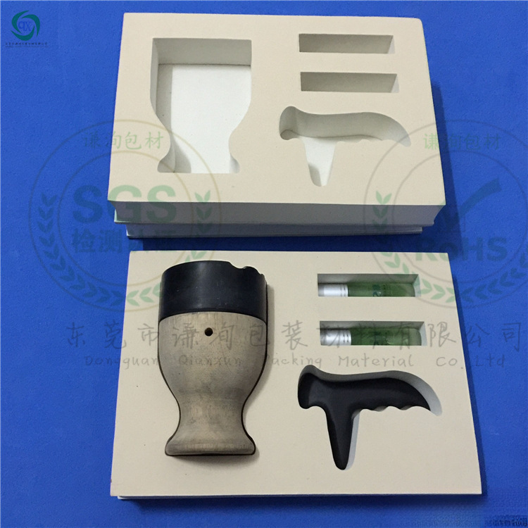 养生包装盒泡棉植绒米黄色内衬