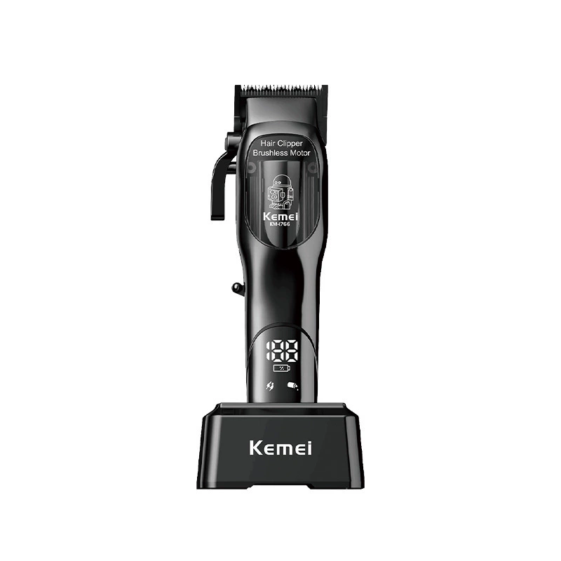 Машинка для стрижки волос (KEMEI KM-1766) с цифровым дисплеем, USB-зарядкой, масляной головкой