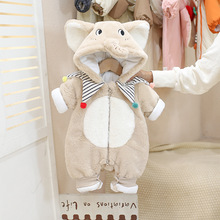 婴儿棉服男宝宝连体衣冬装加厚棉衣夹棉衣服百天秋冬季外出服爬服