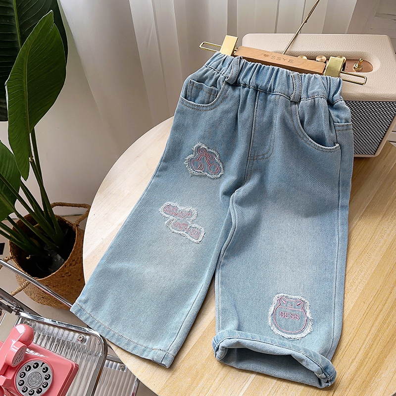 Soft Denim Wide-Leg Pants