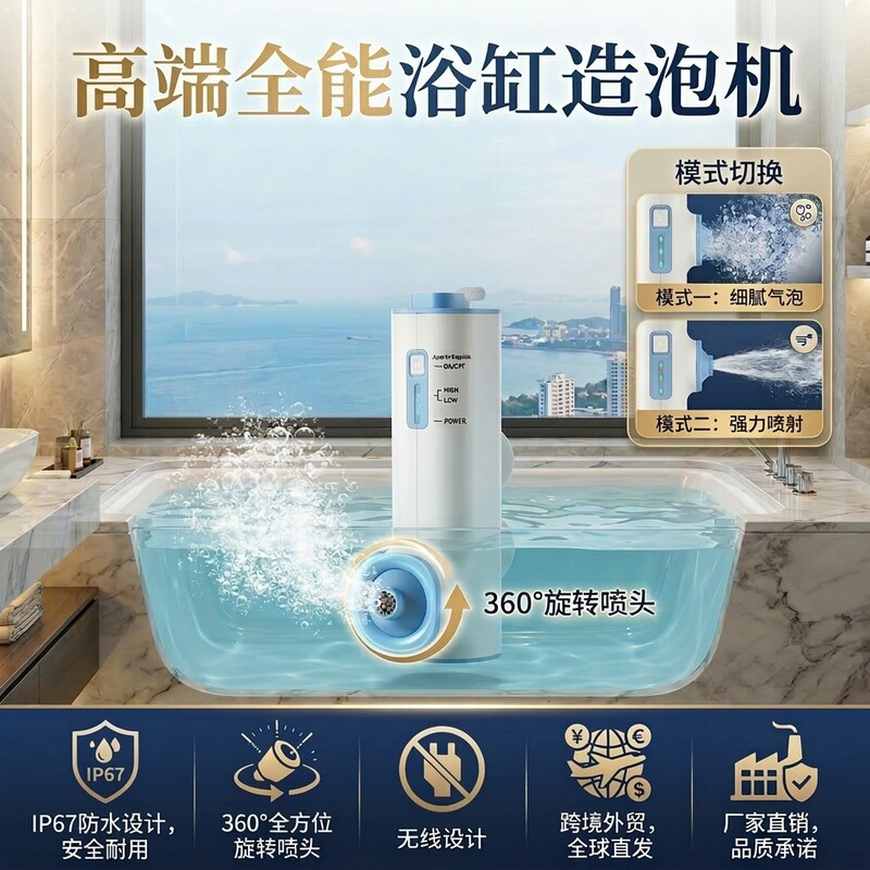 Foreign Trade Cross-Border Bathtub Bubble Maker, Bubble Wave Maker, Bath Bubble Machine, Wireless Spa Water Therapy Machine Msw-01