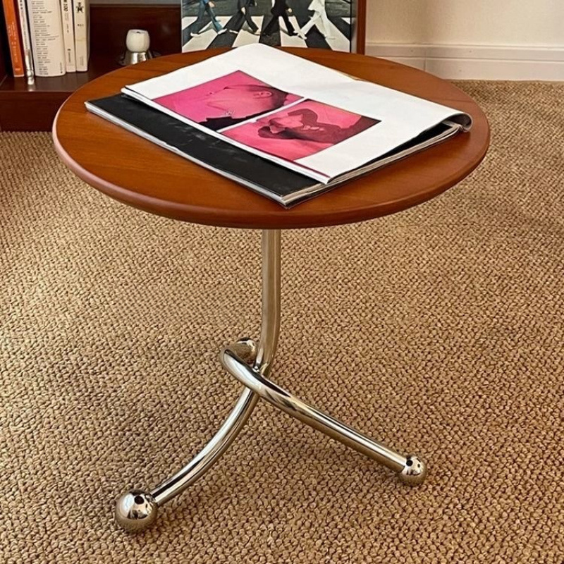 Nórdico moderno sala de estar nueva mesa de té de acero inoxidable mesa de té de vidrio sala de estar hogar de lujo ligero mesa de té de vidrio
