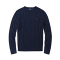 Sweater round neck navy blue red label