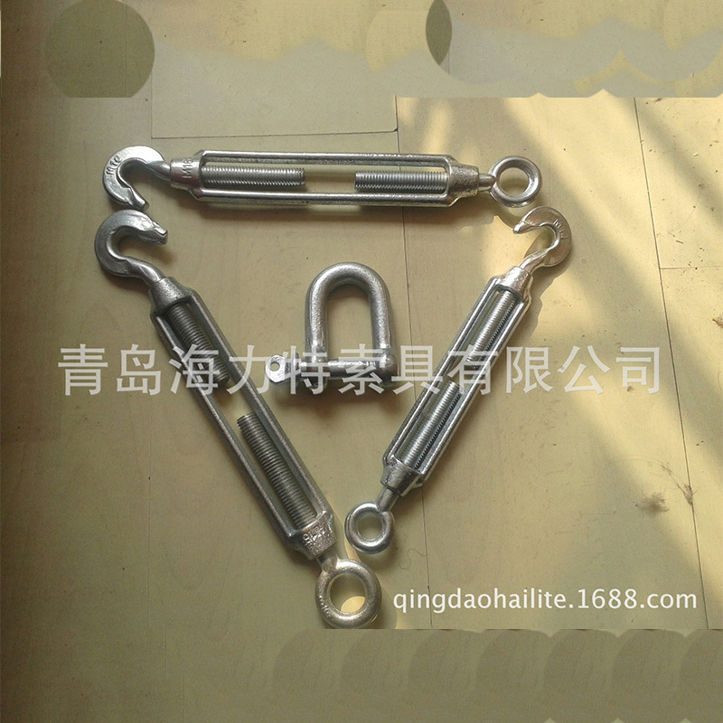 厂家碳钢花篮螺栓钢绳拉紧器开体花兰花篮螺丝索具螺旋扣紧线扣