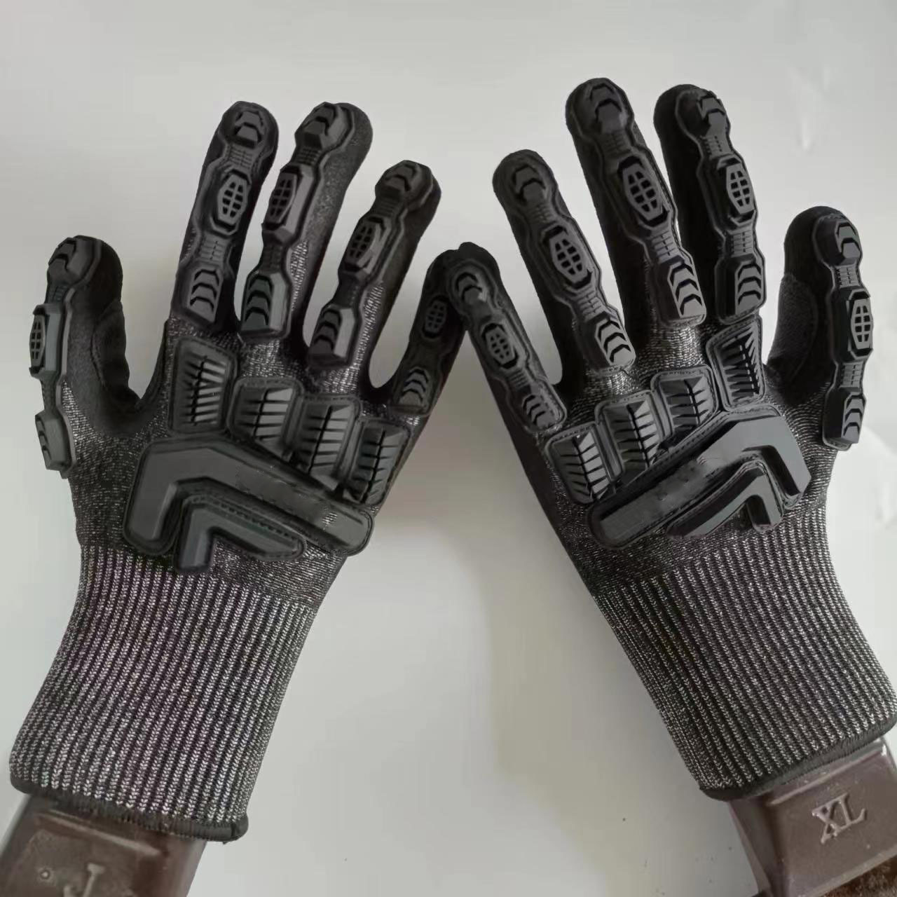 HPPE防割减震手套 TPR防撞山地骑行手套防割手套机械战术触屏手套