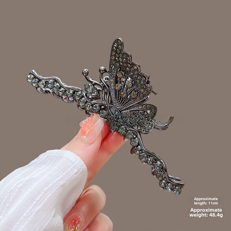 Temperamento Full Diamond Metal Shark Clip Hairpin Back Head Coil Hair Grab Clip Donna Primavera Estate Super Large Clip Copricapo Hair Grab_voghion.com