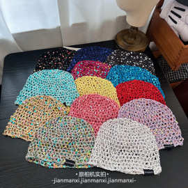 手工钩织ins风亮片渔网帽春夏搭配时髦帽子夏秋新款针织单品冷帽