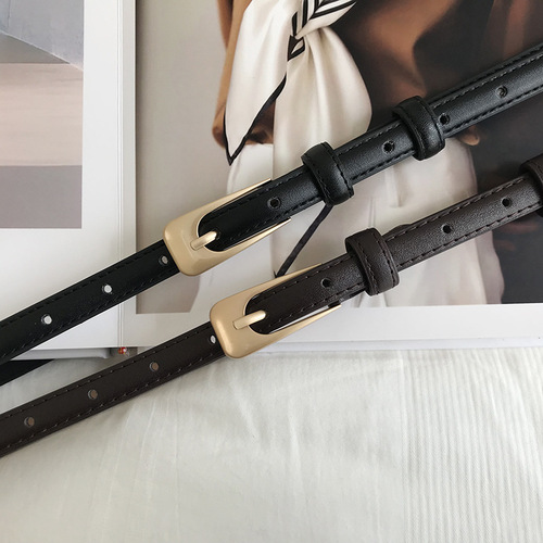 Retro student small belt, simple and versatile, Korean decorative thin belt with suit skirt, chic women's jeans belt