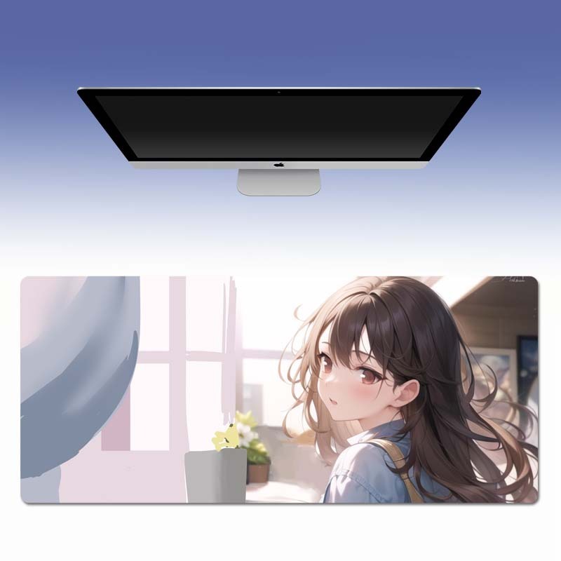 マウスパッドの1つの代理の超巨大なかわいいアニメの女子学生のキーボードのパッドは大きくて厚いロックの辺の卸売りの大きいサイズの事務室を増加します。|undefined