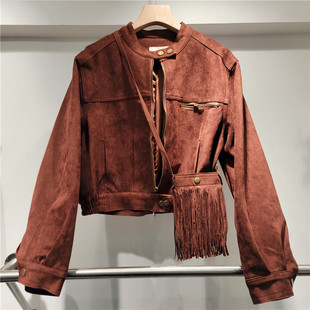 Niche Design Sense Age-reducing Beautiful Western-style Short Deerskin Velvet Coat Women's Autumn Casual Jacket Top