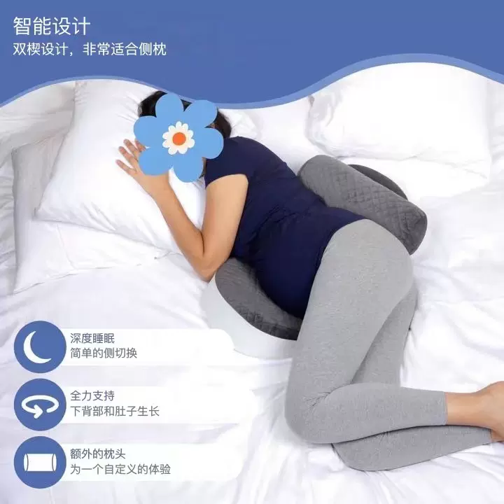 亚马逊爆款孕妇多功能枕方便携带缓解疲劳海绵泡沫枕透气腹部支撑