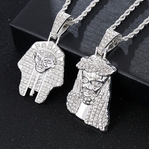 Personalized James Style Unstainless Steel Plated Gold Diamond Pendant Necklace, Versatile Hip-Hop Chain Charm, European and American Style