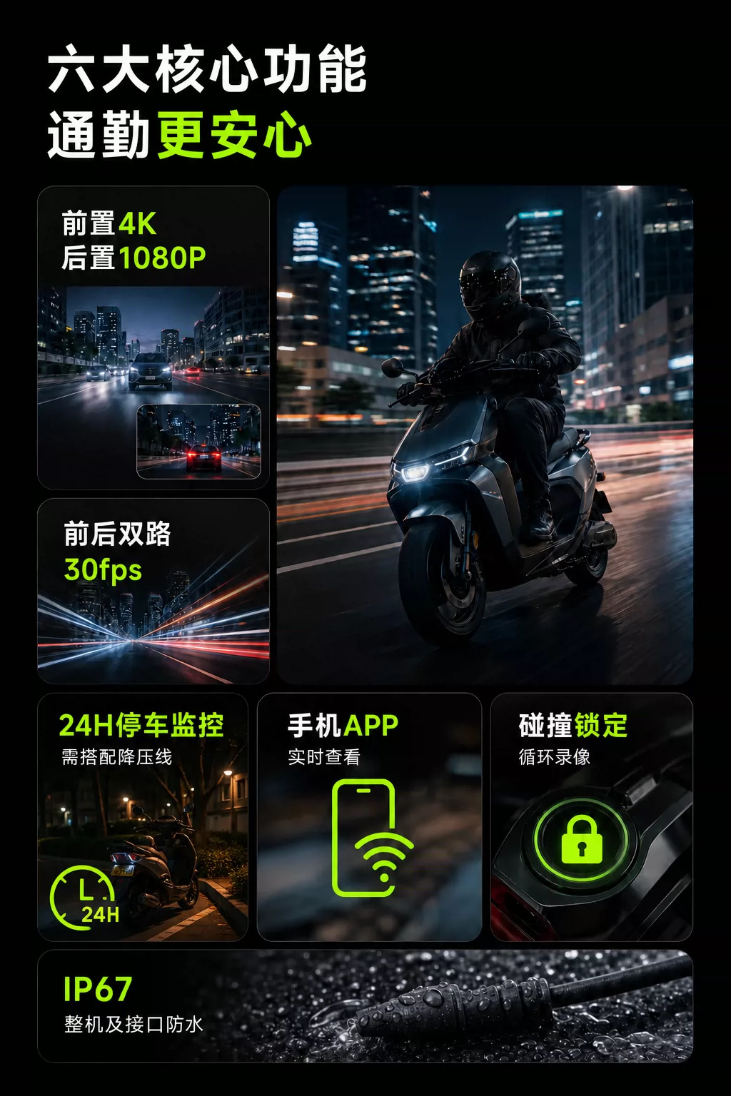 Cross-border 4K Ultra-clear Riding Recorder for Motorcycles and Electric Vehicles, Outdoor Riding Sports Camera, Waterproof with Voice Control