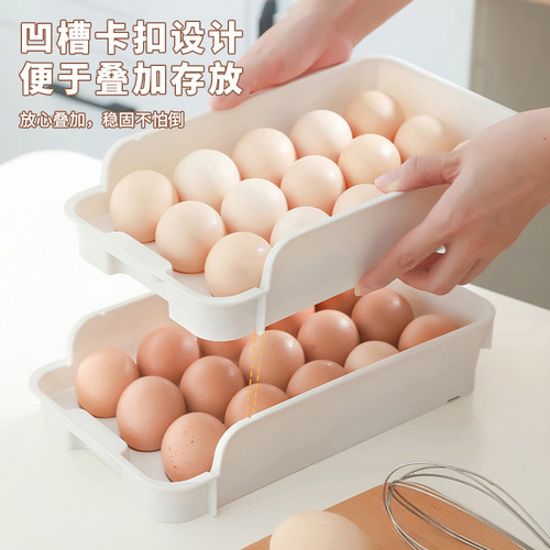 Egg storage box kitchen refrigerator storage box egg rack holder can be stacked egg storage box organizer egg rack