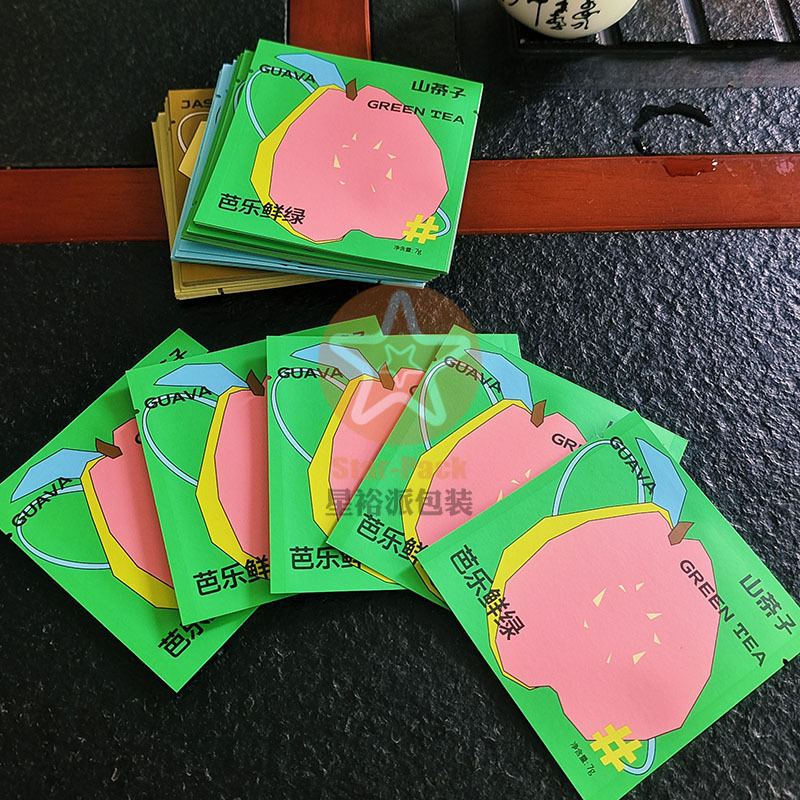 新品数码彩印水果花茶牛皮纸独立小泡袋 加厚防潮5克袋泡茶铝箔袋