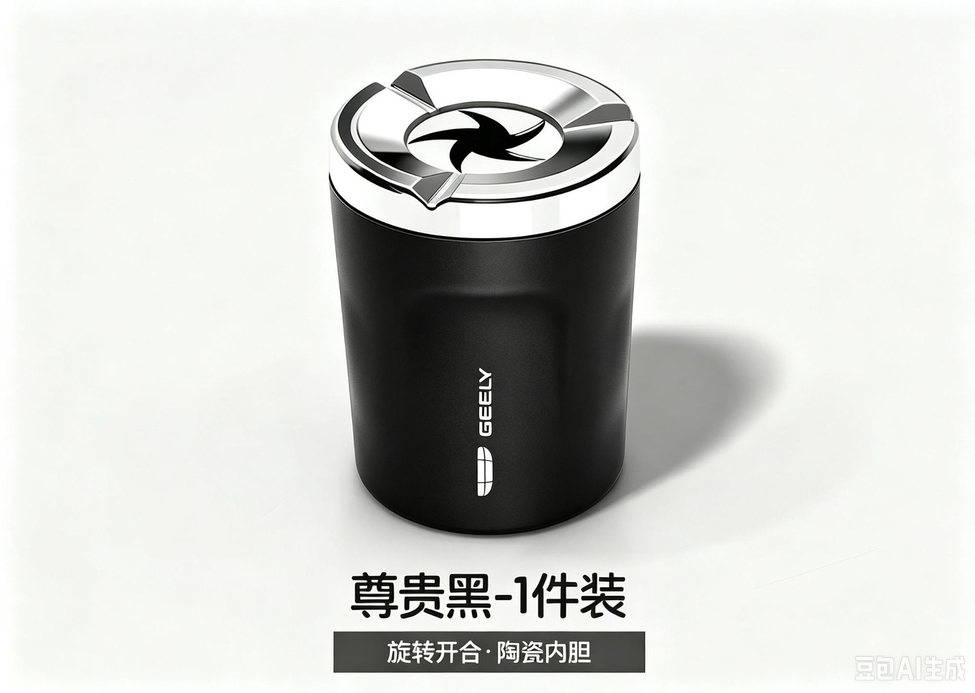 Sealed rotating car ashtray, anti-ash flying metal, creative high-end in-car ashtray, anti-drop device