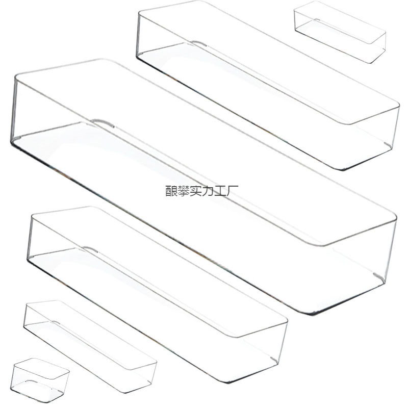 Desktop Storage Box Transparent Acrylic Narrow Rectangular Mirror Cabinet Cosmetics Stationery Pen Kitchen Chopstick Box
