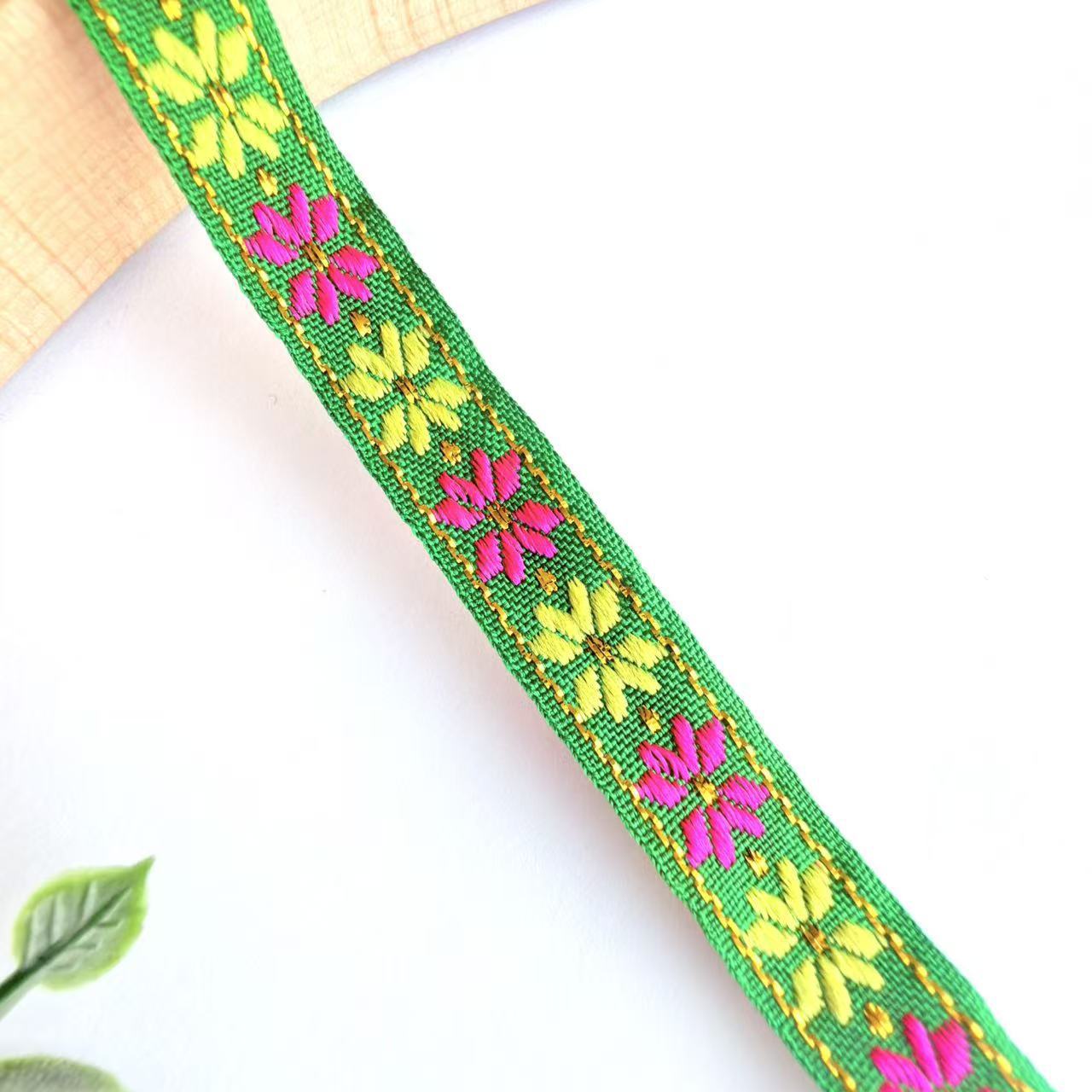 Cinta Jacquard de Estilo Étnico de 1 cm, Nylon, Decorativa, para Ropa y Manualidades image 27