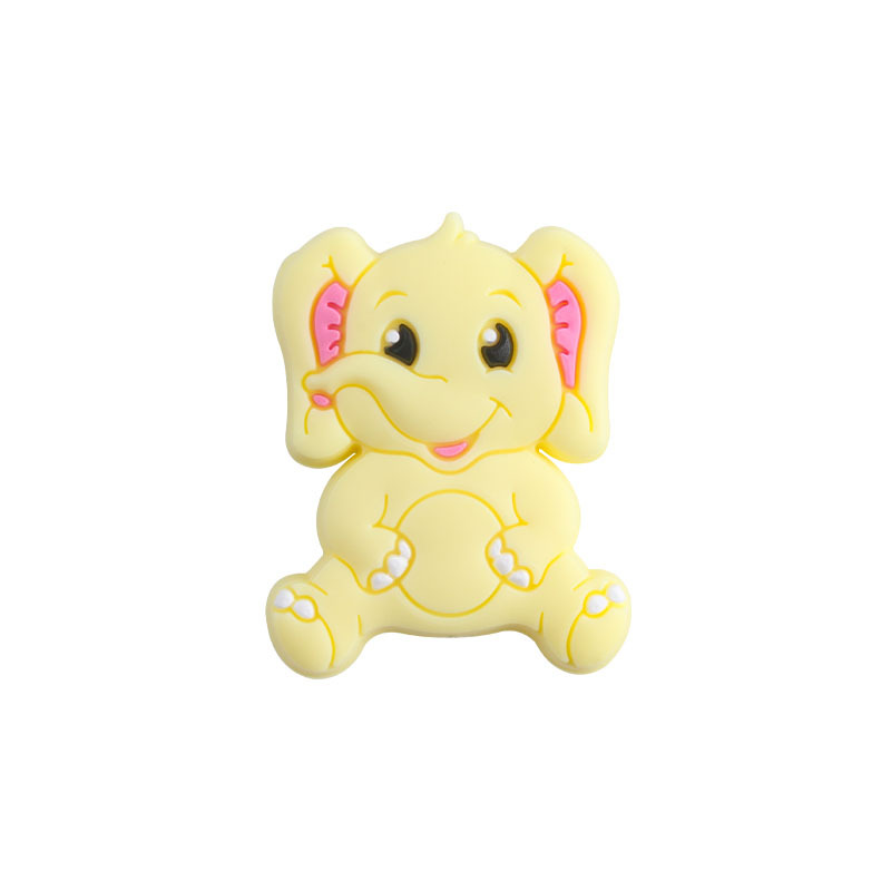 Creativo DIY bebé suministros de dibujos animados elefante cuentas de silicona juguete mordedor bebé molar chupete cadena pulsera Accesorios