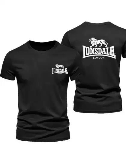 Summer Men's Pure Cotton Sweat-Absorbent T-Shirt Fashion Trendy Street Lion Animal Print Casual Sports Short Sleeve T-Shirt