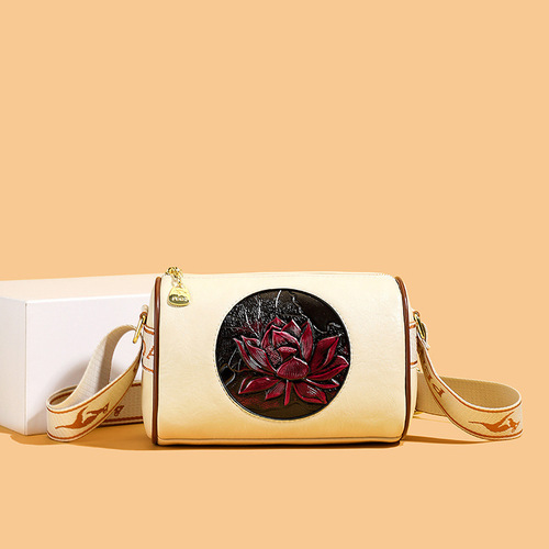 2025 Patterned Pillow Shoulder Bag Vintage Southeast Asia Bag Mother Middle-Aged Printed Ethnic Bag