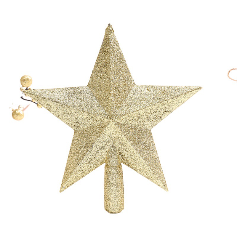 Árbol de Navidad transfronterizo decoraciones estrella superior brillo estrella de cinco puntas accesorios para árboles de Navidad Oro Rosa Navidad estrella superior