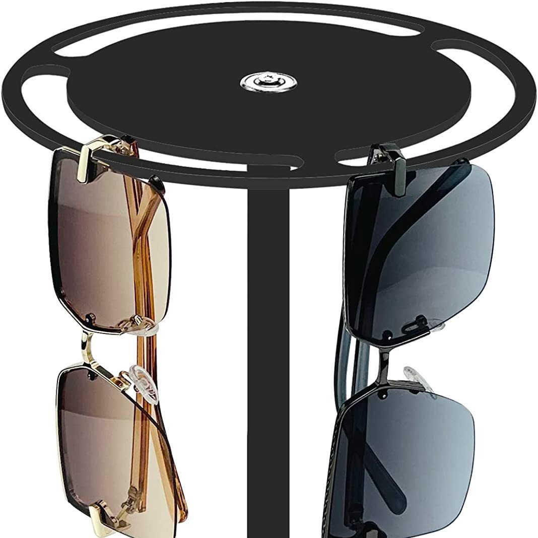 Cruz-frontera transparente gafas giratorio pantalla rack acrílico gafas de sol de escritorio rack de almacenamiento de sol