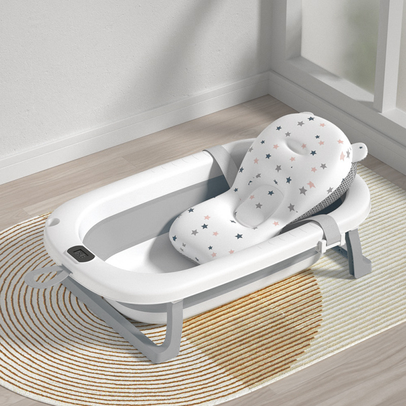 Baño de temperatura para bebés, hogar plegable, puede sentarse, acostarse, aumentar el engrosamiento, baño para niños, cubo de baño para bebés