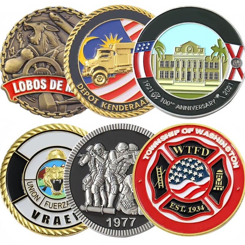 Metal Badges, Customized Enamel Coins, Commemorative Coins, Gold, Silver, Copper and Zinc Alloy Commemorative Medals, Badges, School Badges, Logos, Customized