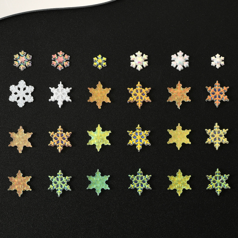 Snowflake nail jewelry autumn and winter sweet three-dimensional nails earrings mobile phone accessories materials