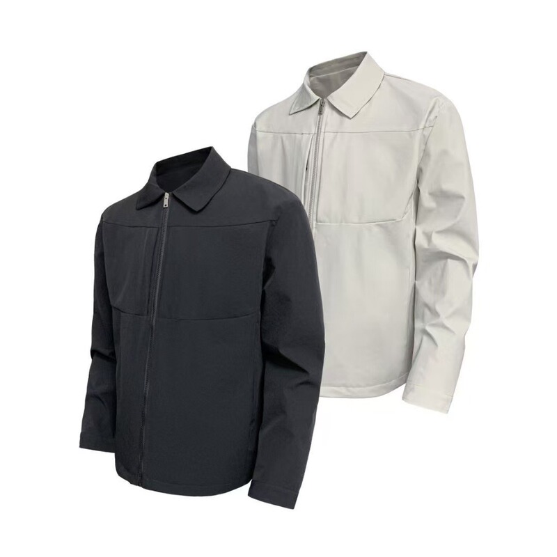 American-Style Right-Shoulder Business Executive Jacket for Men in Autumn and Winter, High-End, Handsome, Three-Proof Soft Shell Short Workwear Zipper Jacket