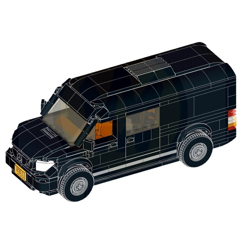 Совместимый конструктор MOC с Lego 132535 ​​Mercedes-Mercedes-Benz Sprinter RV сборка Блок 8 сетка