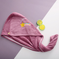 クロスボーダーフルーツ刺繍バスキャップ新しいスタイルの女性のロングヘア吸収性ヘアドライタオルターバンかわいいコーラルベルベットヘアドライキャップ