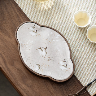 Walnut Fabric Pot Bearing Tea Holder Solid Wood Coaster Purple Sand Pot Holder Base Pot Pot Cushion Tea Tray Heat Insulation Pad Pot Holder