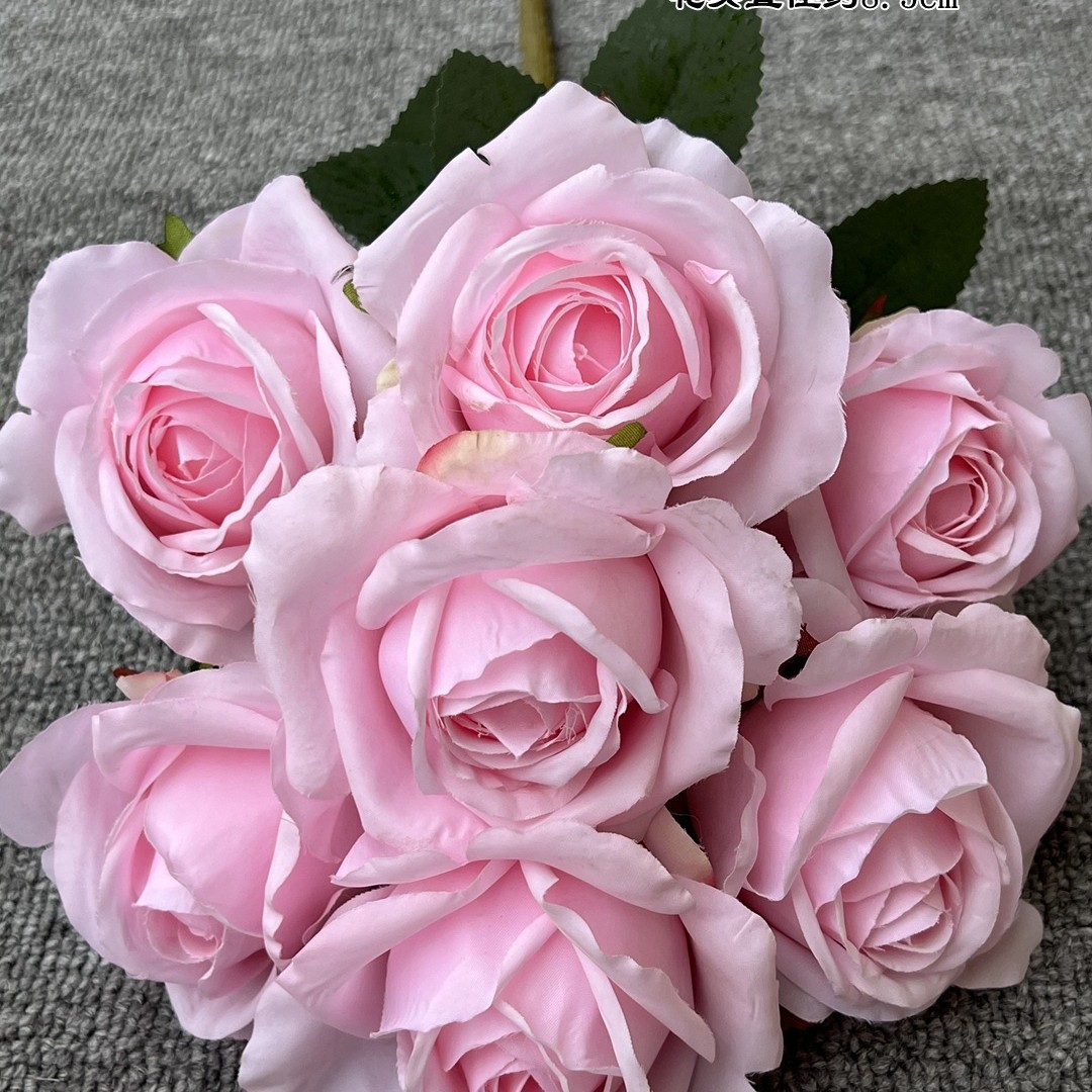 Simulación del Día de San Valentín rosa fabricante 3 sola rama multi-cabeza rosa decoración de la boda flor falsa al por mayor