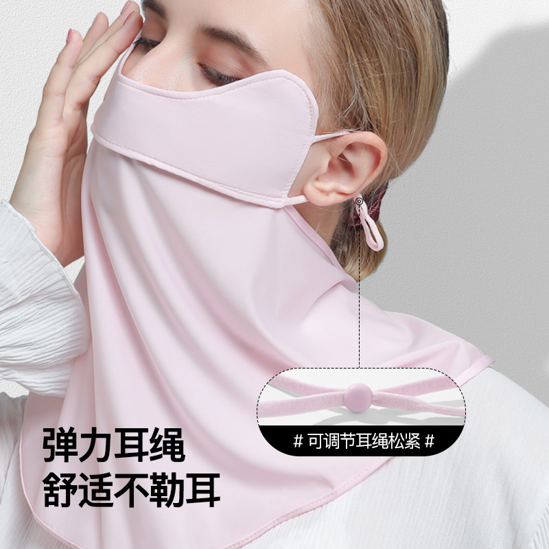 Ice silk mask three-dimensional hanging ear sunscreen mask summer UV veil sunscreen mask manufacturers supply