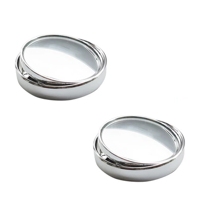 Car reversing rearview mirror paste type car small round mirror 360 degree adjustable large field of view auxiliary wide-angle blind spot mirror (Large field of view rear view auxiliary mirror) - silver-pair-adhesive-installation