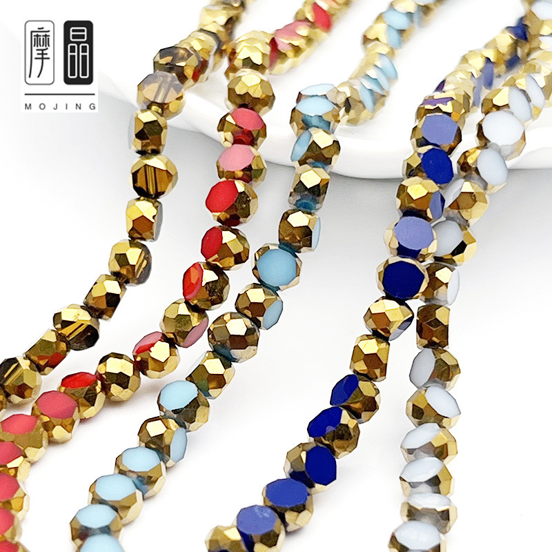 Glass beads with rhinestones