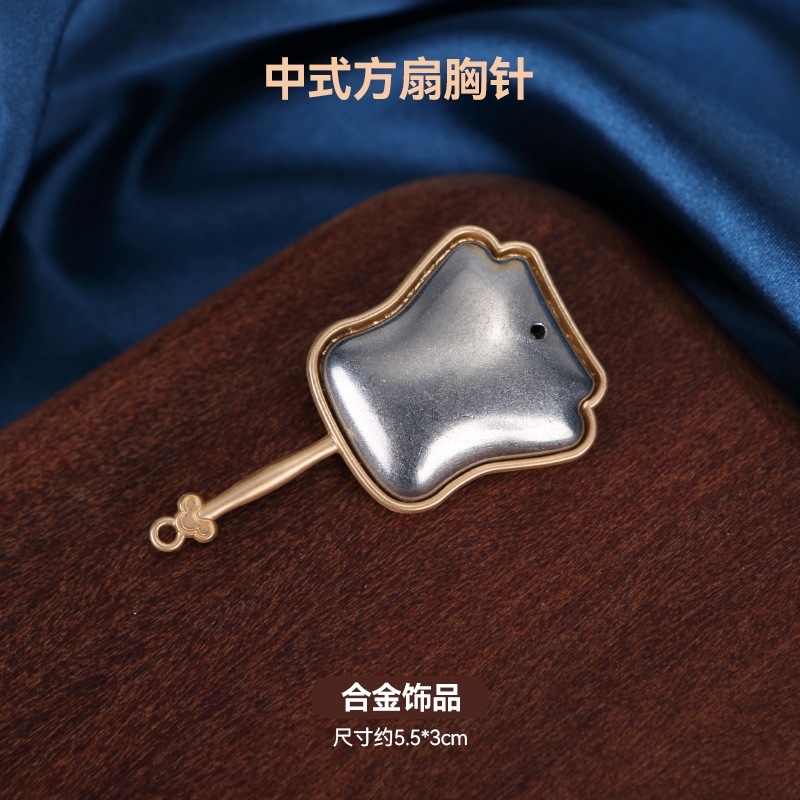 宋锦发夹底托手工diy配件边夹发饰品非遗创意制作刺绣蓝染包贴布|undefined