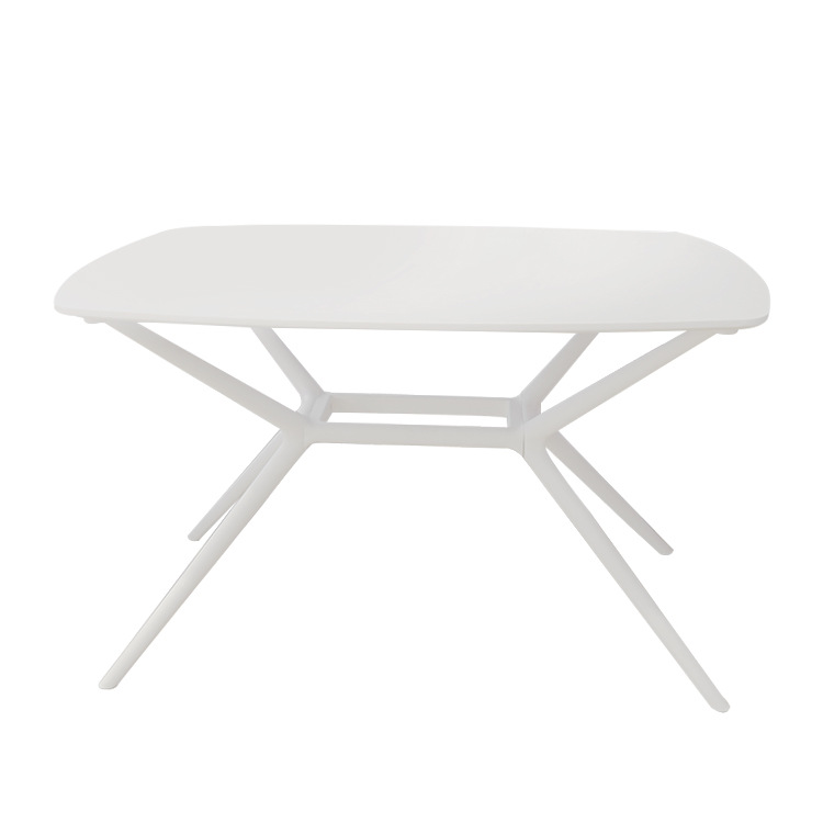 Mesa de café de exportación mesa de té lujosa moderna simple redonda de color sólido PP mesa larga mesa de comedor de plástico