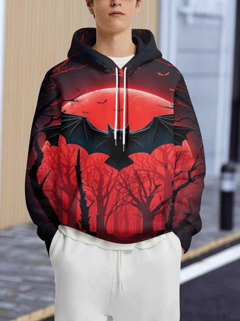Sweat à capuche homme, pull imprimé numérique 3D, coupe ample, tendance et décontracté, veste chaude automne-hiver_voghion.com