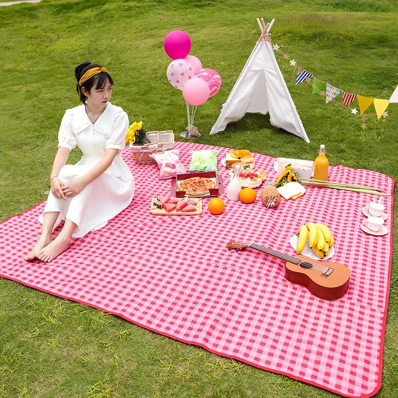 esterilla de picnic a prueba de humedad gruesa impermeable portátil al aire libre acampamiento picnic esterilla de suelo césped primavera paseo de playa esterilla