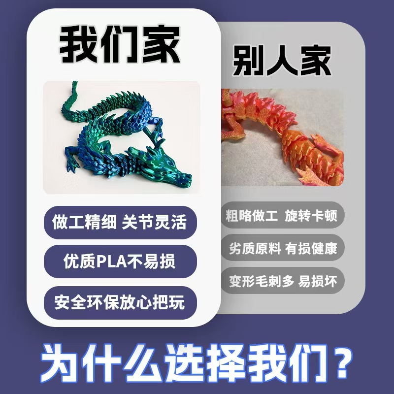卸売 3D 印刷中国のドラゴンクラフトジョイントドラゴン製品装飾品ギフトクリエイティブハンドフィギュア車の装飾品子供のおもちゃ|undefined