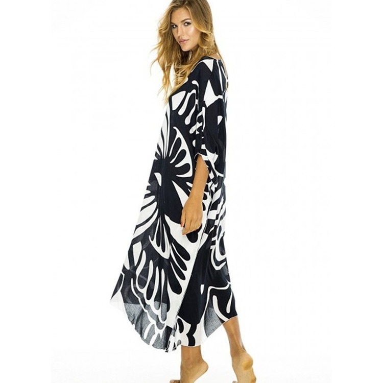 Beach cover-up robe Vestido de playa suelta más el tamaño de vacaciones Vestido de playa bikini cubierta exterior transfronteriza 1D116