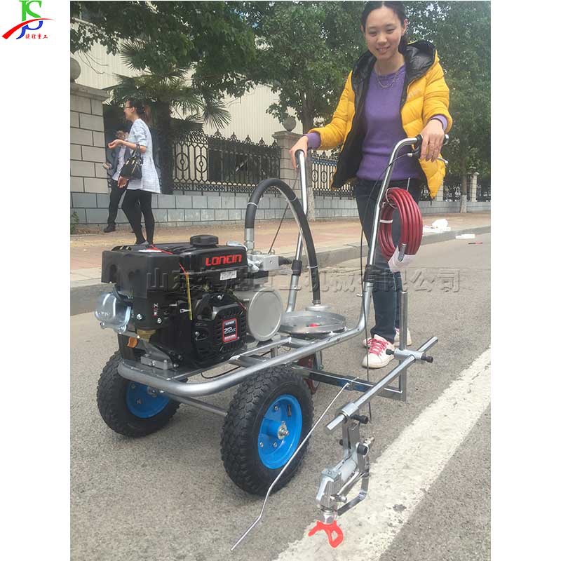 手推式塑胶跑道冷喷划线机 小区路面划线机 市政道路常温划线车