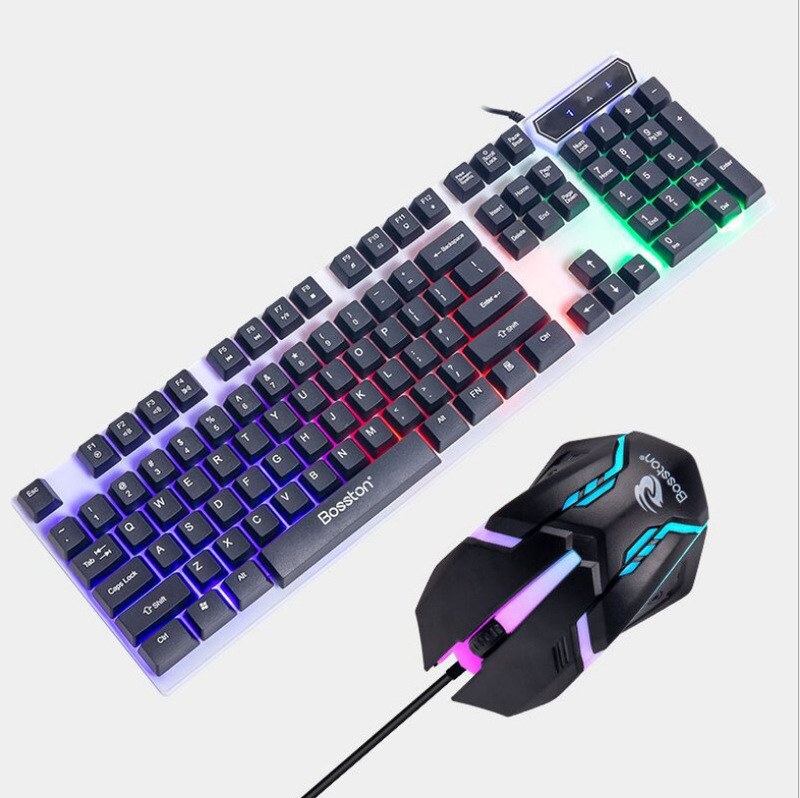メーカー直供博士トン8310発光キーボードマウスセットパソコンゲーム機械手触り懸濁式キーキャップ|undefined