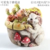 Cute rabbit with clove mushrooms