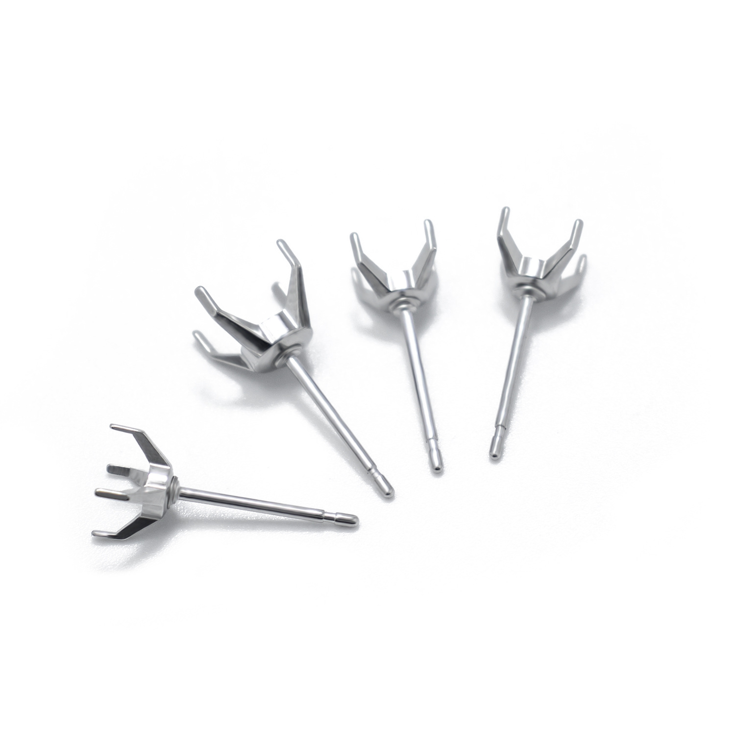 メーカー直販チタン鋼ピアス空托直針華子爪ピアスステンレスDIYピアス部品