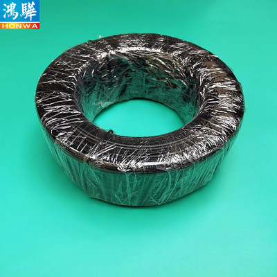 供应打卷1000米铁芯扎丝 黑色包胶后2.4环保双面电源线扎带扁的
